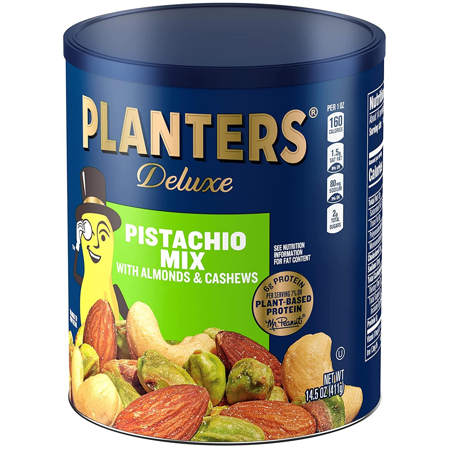 PLANTERS Deluxe Pistachio Mix 14.5 oz Mixed Nuts & Pistachios