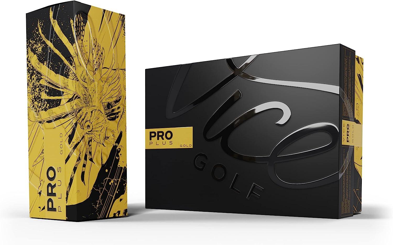 Vice Golf Limited Edition Pro Plus Gold Golf Balls Premium Quality