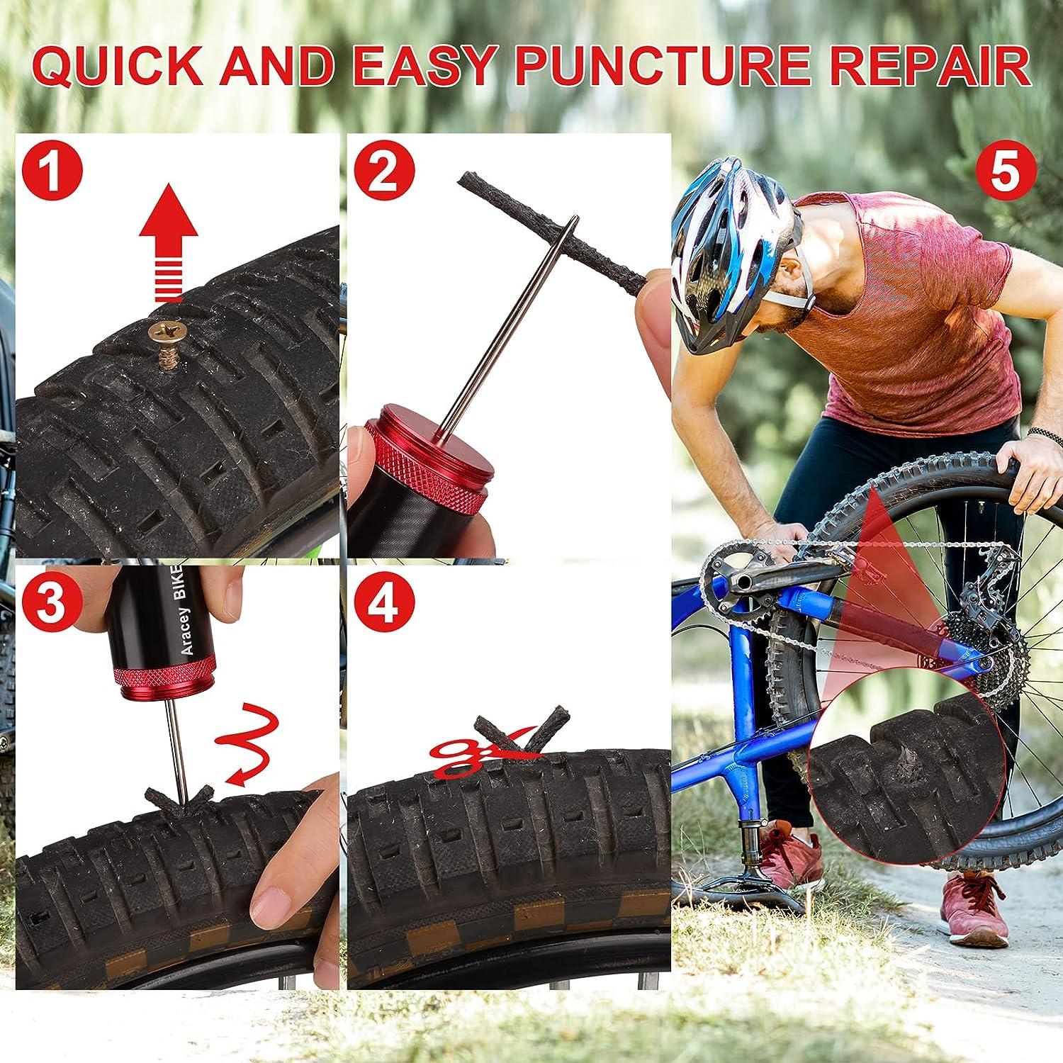 Portable Tubeless Tyre Puncture Repair Kit Bike Bicycle Tire