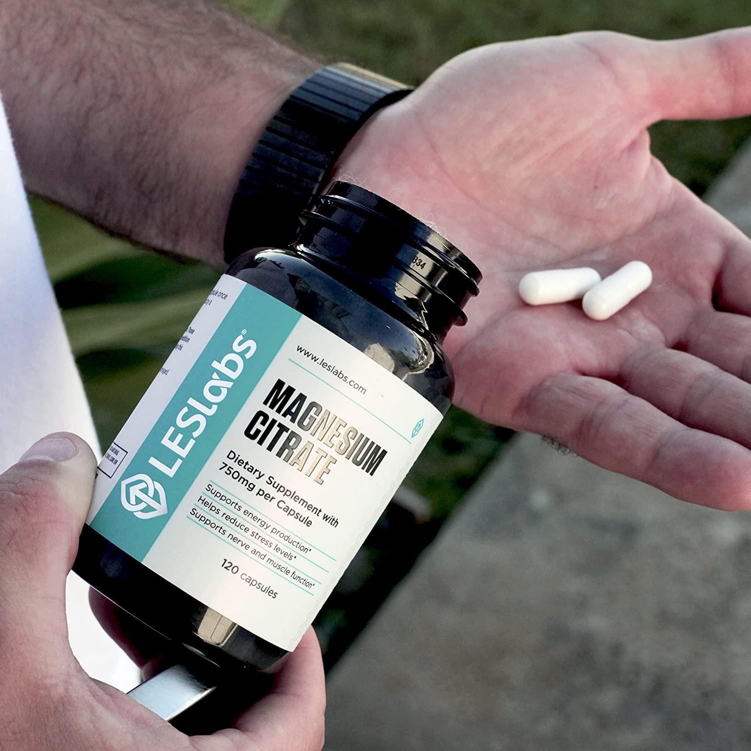 LES Labs Magnesium Citrate 750mg Stress Relief, Restful Sleep, Heart