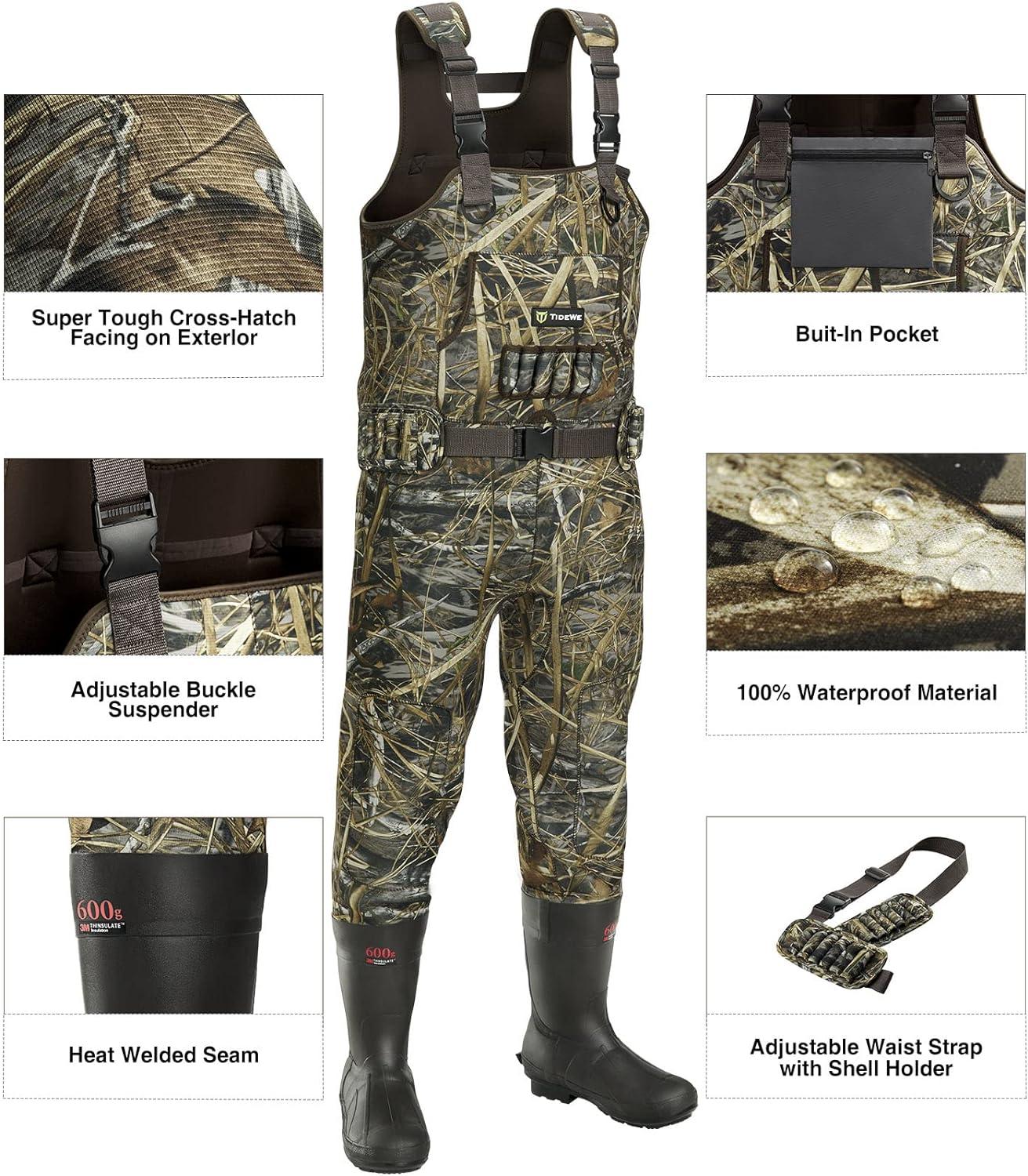 TIDEWE Hunting Waders with Boot Hanger 600G Insulation