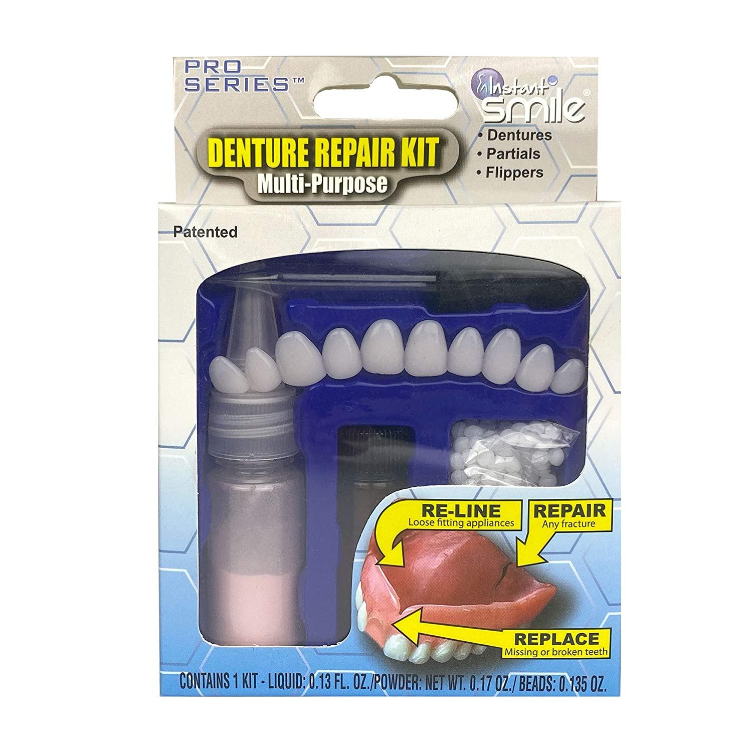 Complete Denture Repair Kit and Reliner Disk with Denture Cream Re