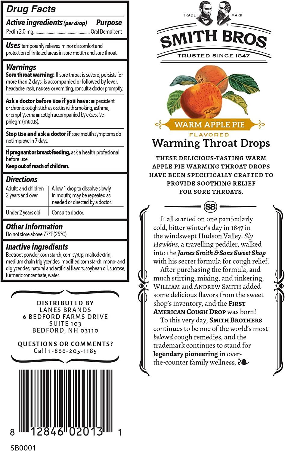 Sore Throat Lozenges with Pectin by Smith Brothers (Warming Apple Pie