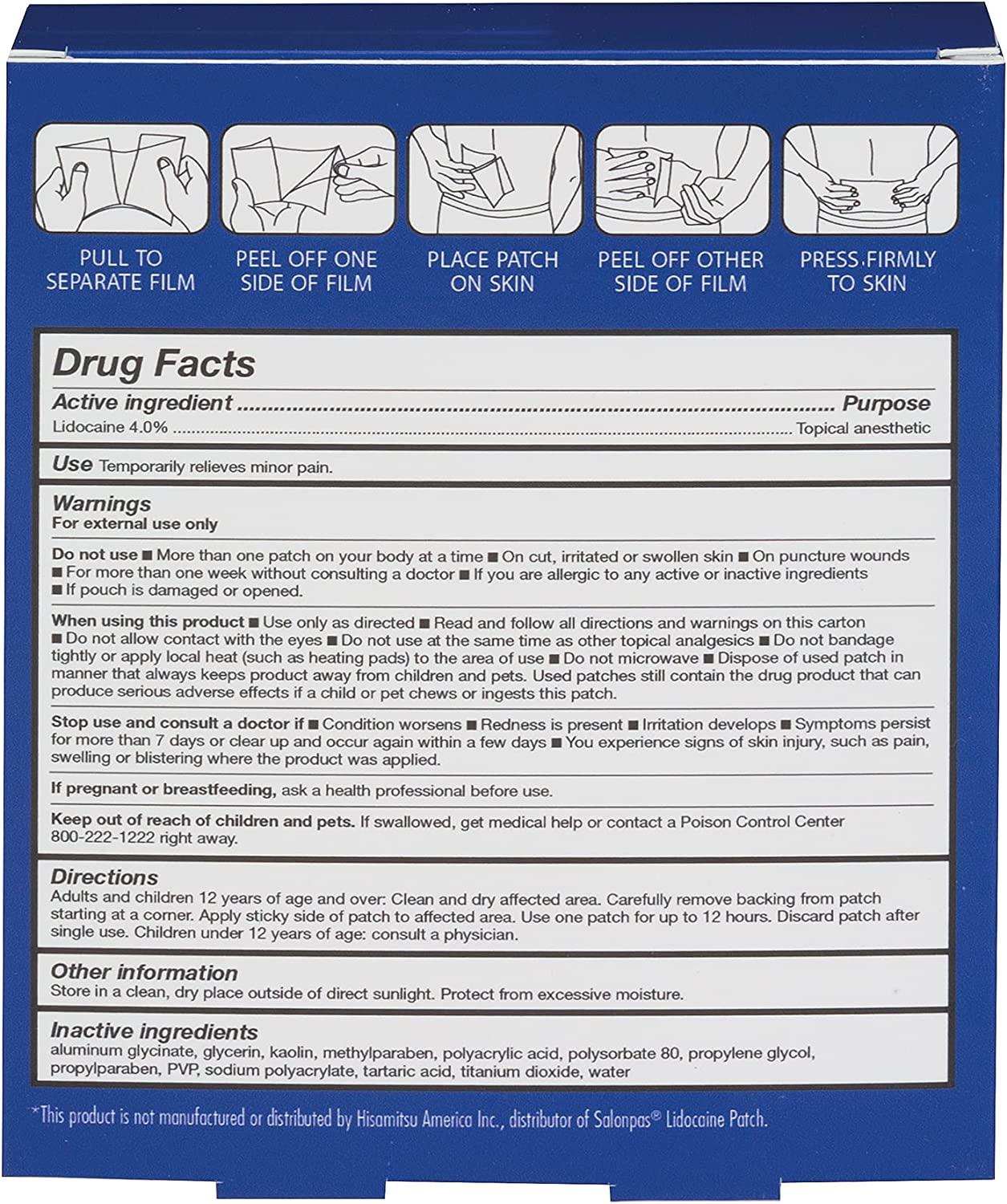 HealthWise Maximum Strength Pain Relief 4 Lidocaine Pain Relief Patch