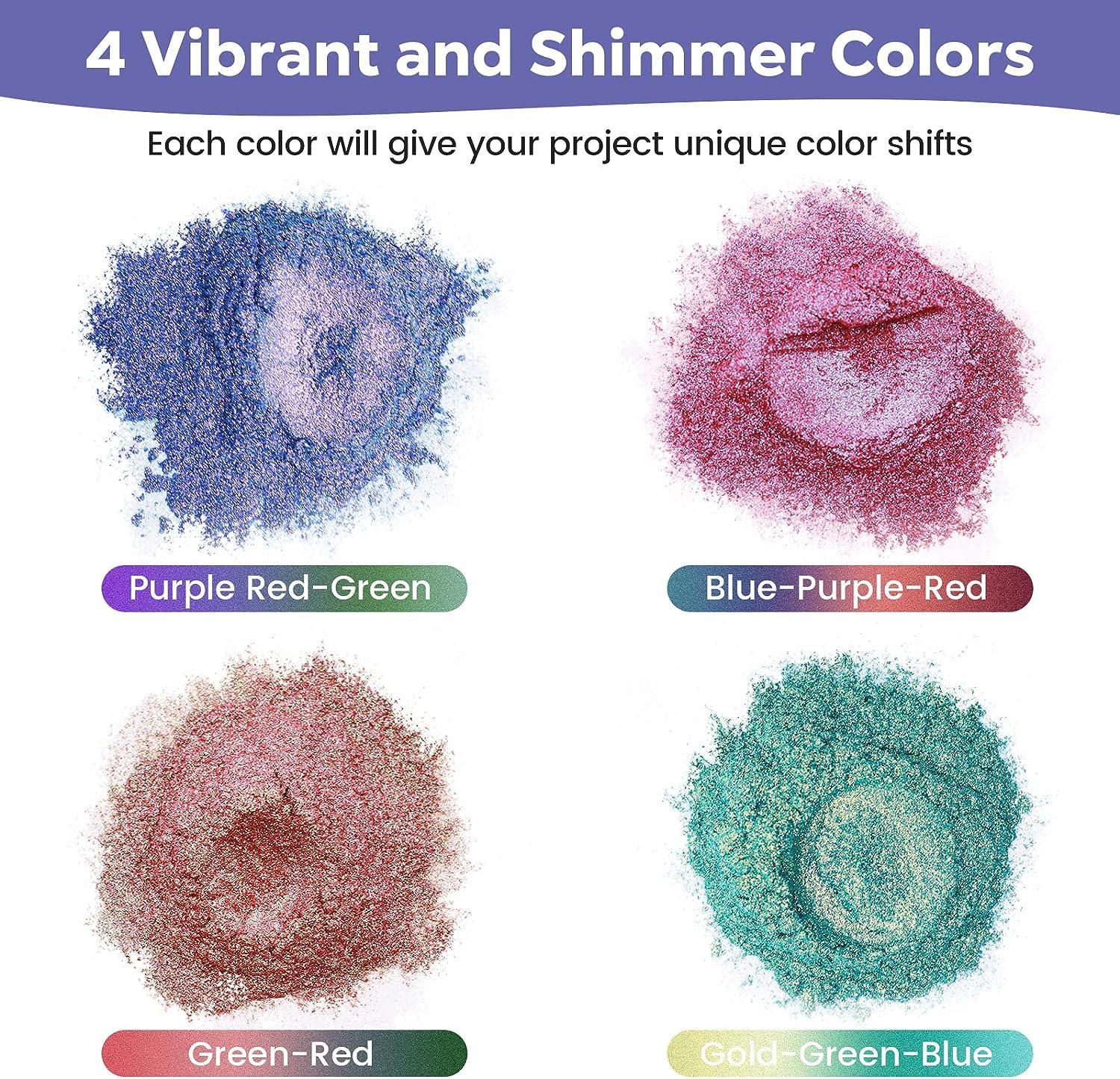 Color Changing Mica Powder / Chameleon Pigments / Color Shift Pigments.  guaranteed Color Changes at Different Angles of View 