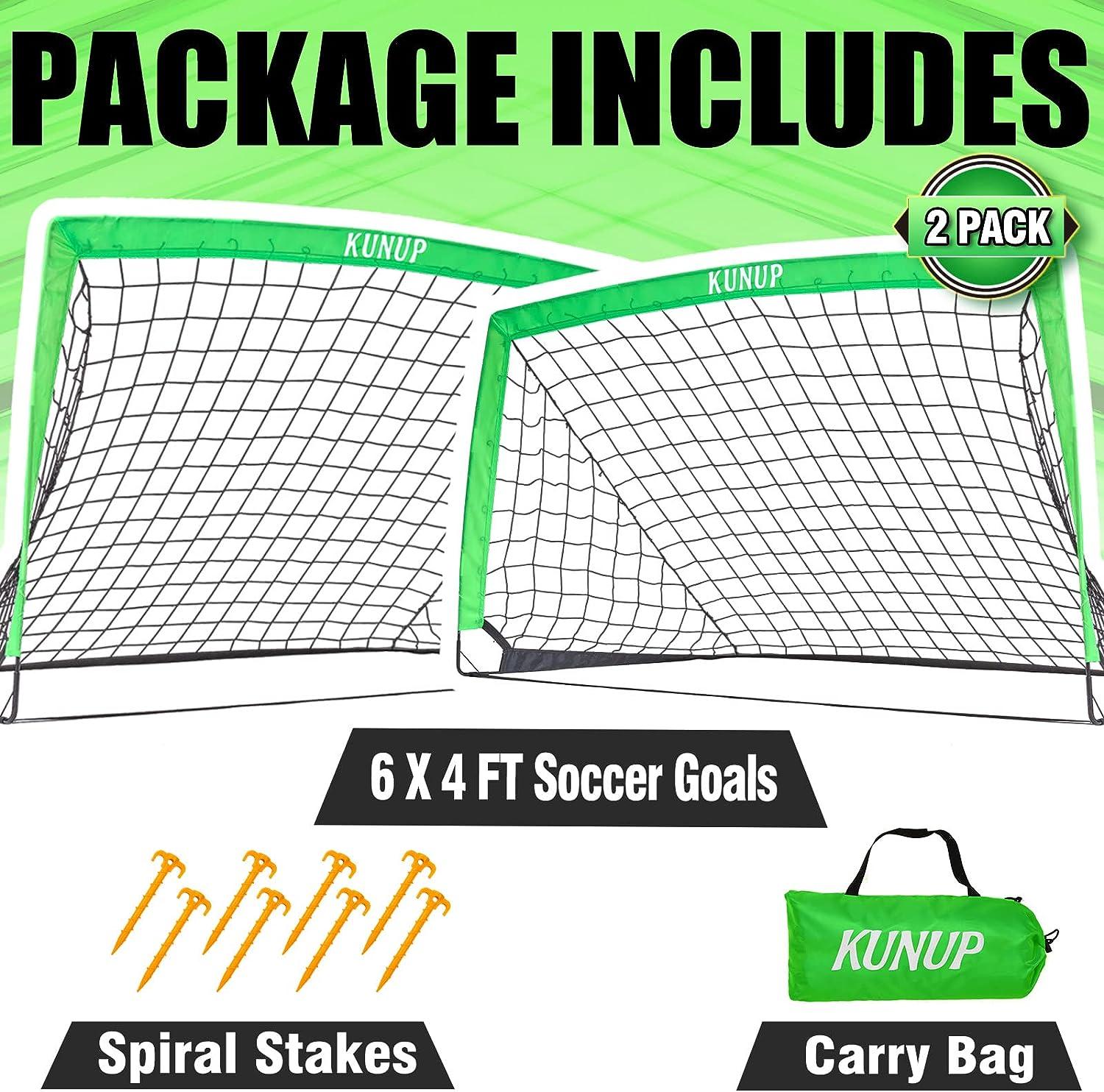 RUNBOW 6フィート6インチ x 3フィート3インチ ポータブル子供用サッカーゴール 裏庭練習用サッカーネット用 キャリーバッグ付き 1パック ( RUNBOW 6フィート6インチ x 3フィート3インチ ポータブル子供用