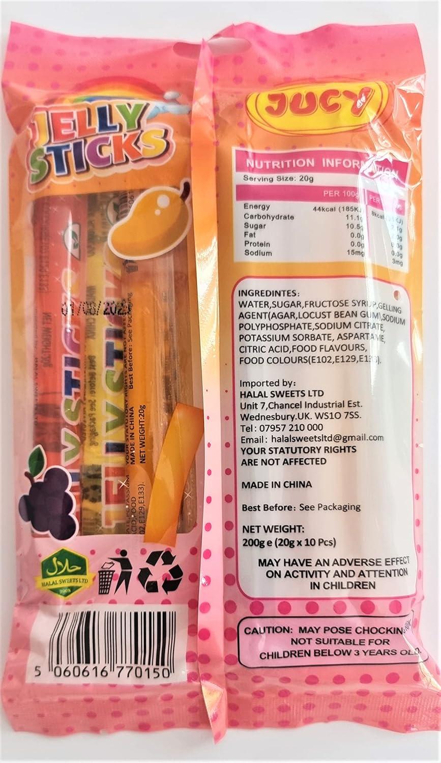 Jellyman Fruity Jellies & Fruit Jelly Straw Sticks. 25 pieces of Tik