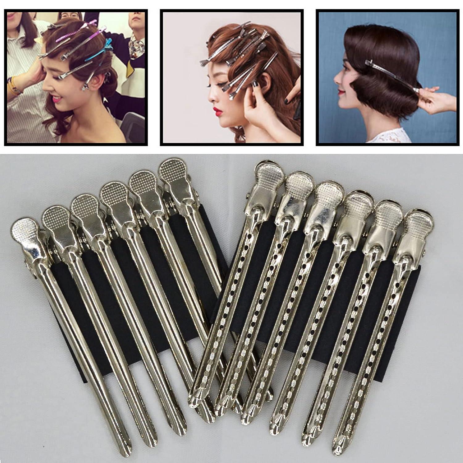 12 Pcs Metal Duckbill Hair Clips for Hair Sectioning Alligator Hair