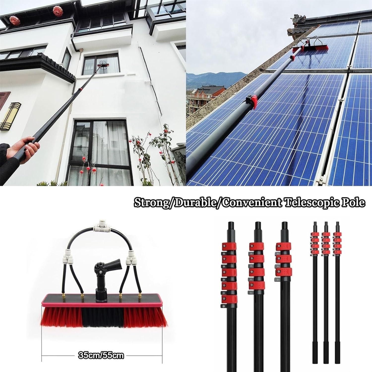 Window Cleaning Pole Extendable Cleaner Conservatory Roof Water Fed Brush Extra Long Window