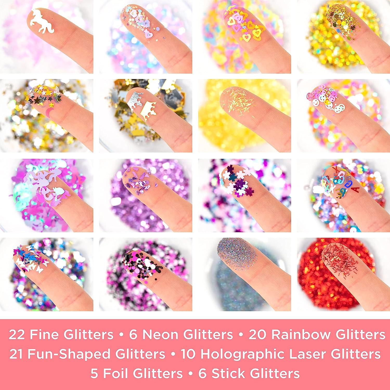 Horizon Group USA Assorted Glitter Set of 90 Colors, Fine Glitter, Chunky  Glitter, Neon Glitter, Glitter Shapes, Foil Glitter, Body Glitter, Glitter  for Crafts, Slime, Epoxy, Tumblers Glitter 90-Pack