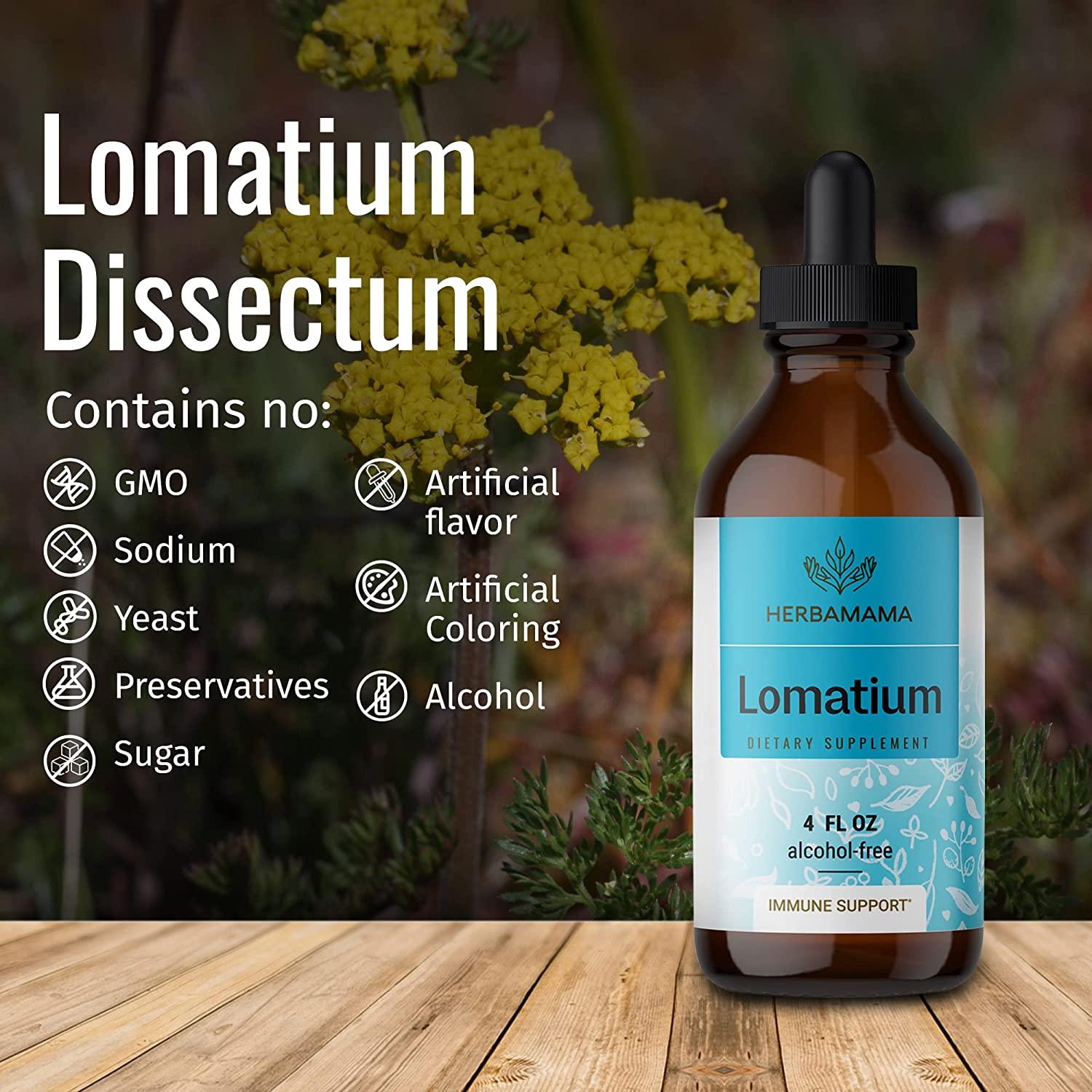 HERBAMAMA Lomatium Liquid Extract Organic Desert Parsley Tincture to