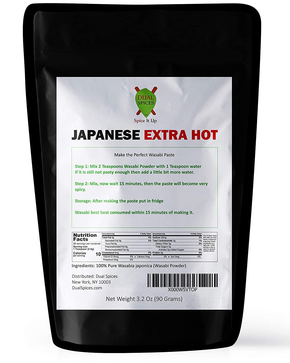 Dualspices Japanese Wasabi Powder 3.2 Oz (90 Grams) Extra Hot No