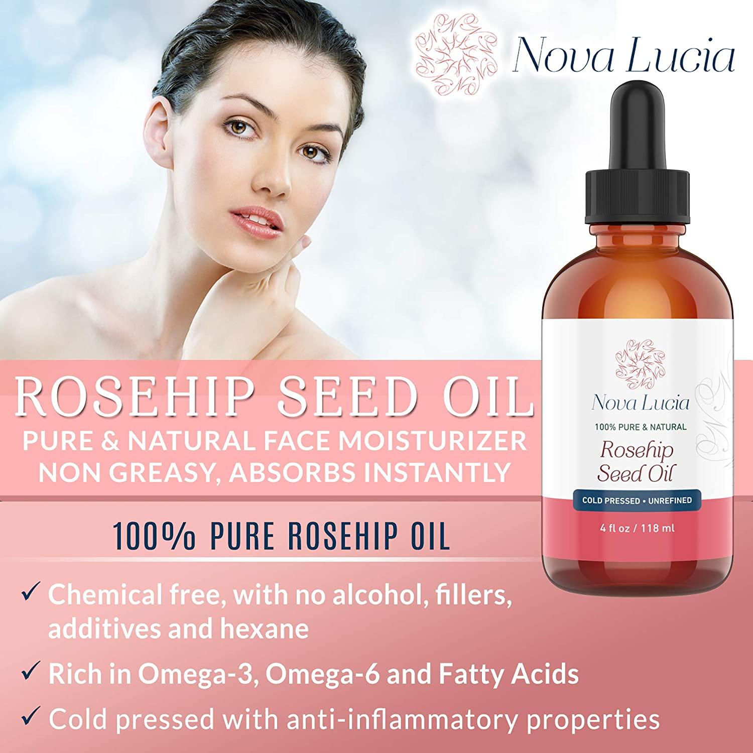 Rosehip Oil Organic Cold Pressed Moisturizer For Face Hair Skin Nails Acne  Spot Treatment Stretch Mark Removal Acne Scar Removal Rose Hip Facial Serum  Face Oil Hair Oil Face Serum Hair Treatment
