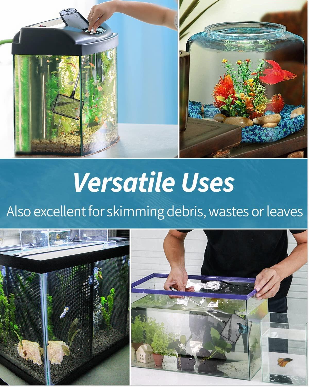 Pawfly Extendable Aquarium Fish Net - 9-24 Inch Long Handle for Betta Fish Tank, Koi Pond, and Pool Pawfly Extendable Aquarium Fish Net - 9-24 Inch Long Handle for Betta Fish Tank, Koi Pond, and Pool