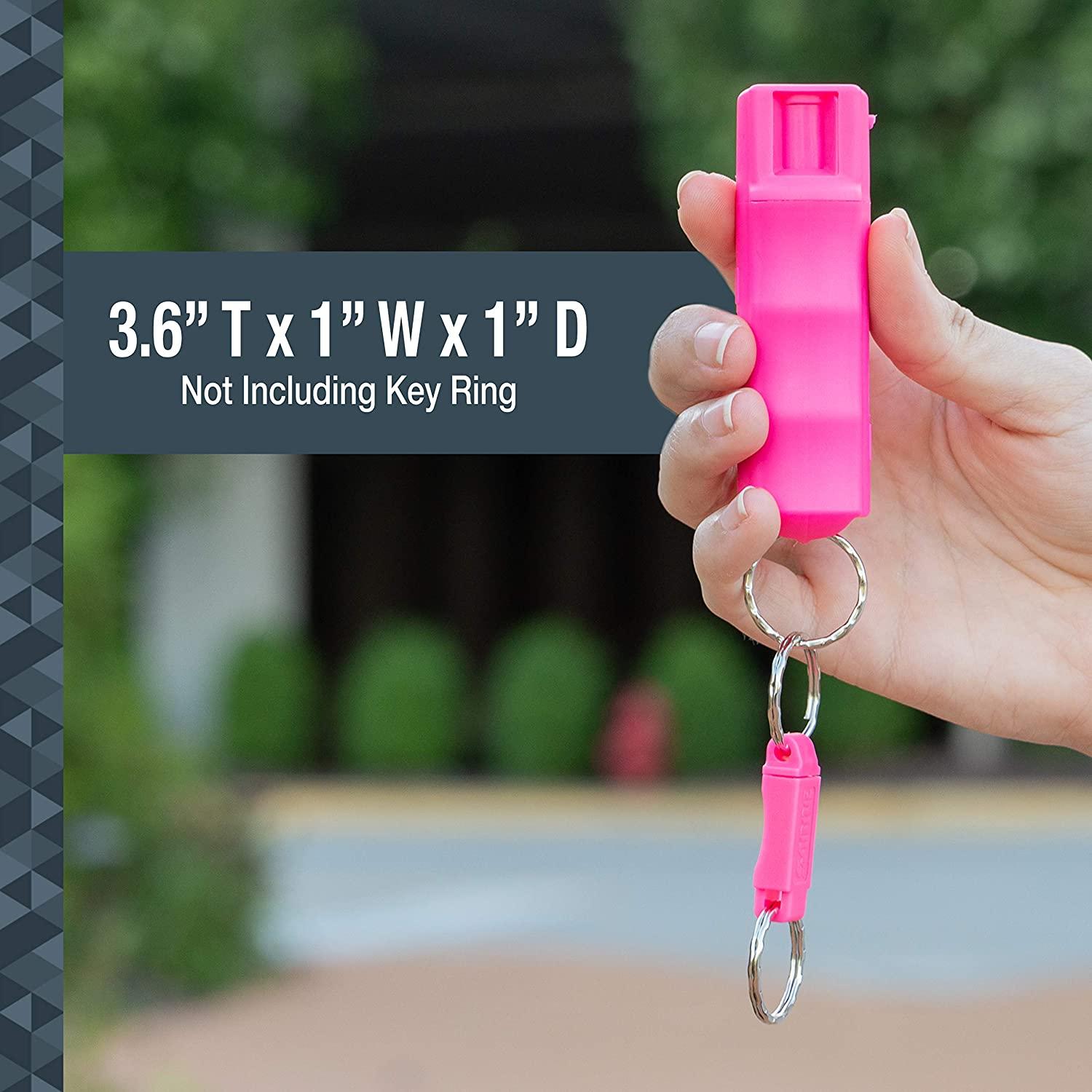 SABRE RED Pink Pepper Spray Keychain for Women with Quick Release for