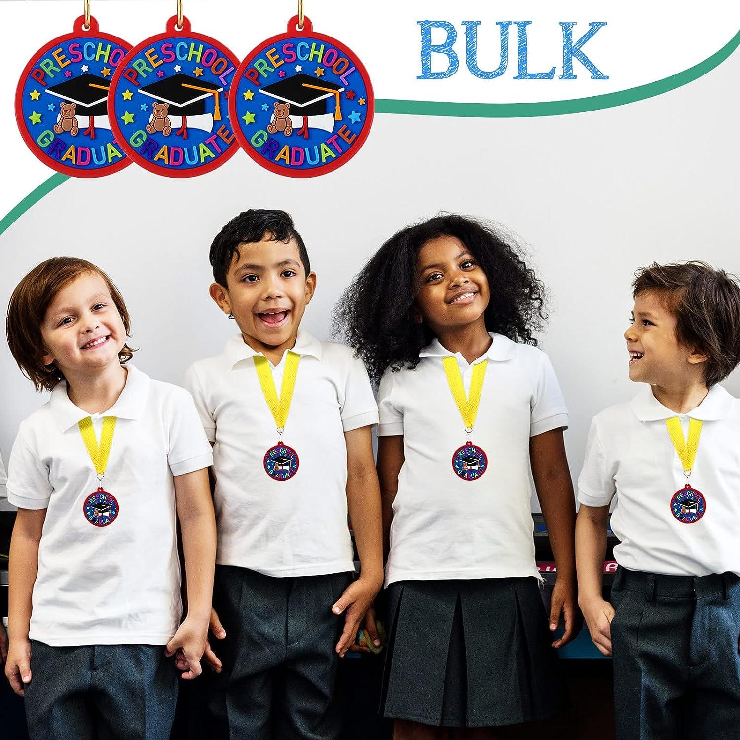 24 Pcs Kindergarten Preschool Graduation Medals with Yellow Neck Ribbon ...