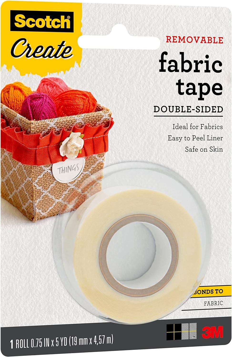 Scotch Removable Fabric Tape 3/4 in x 180 in 1/Pack Removable and
