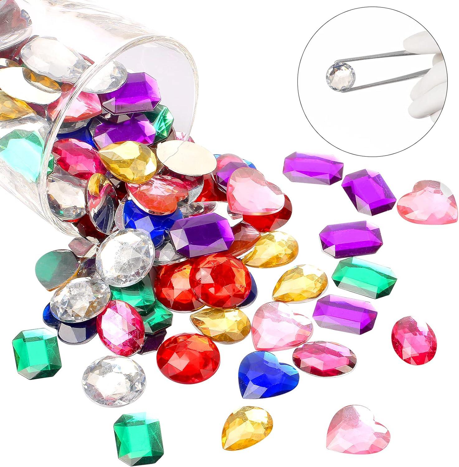 1 Jewels for Crafting Assorted Colorful Flat Back Heart Shaped