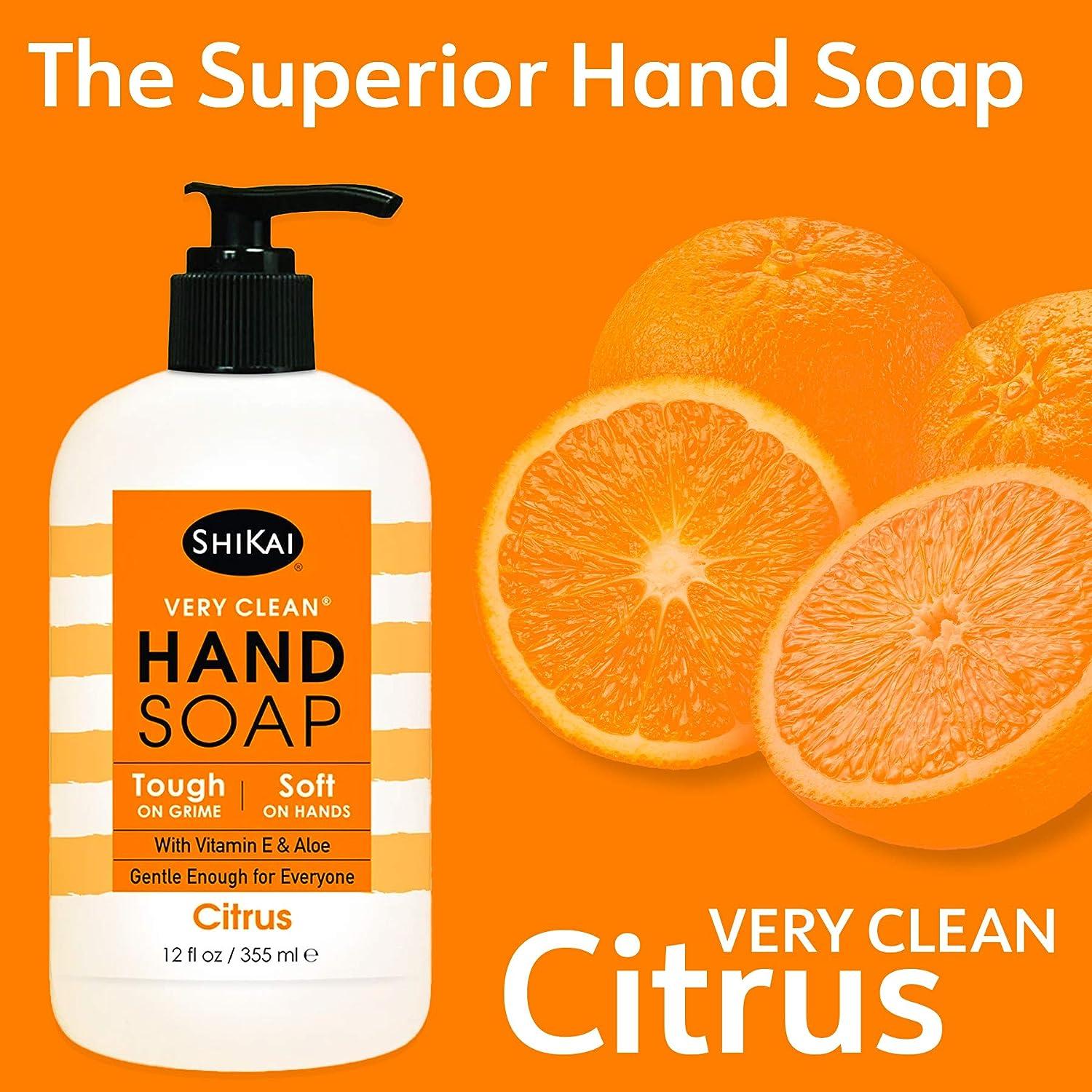 Shikai Very Clean Citrus Liquid Hand Soap 12 oz Gentle on Hands