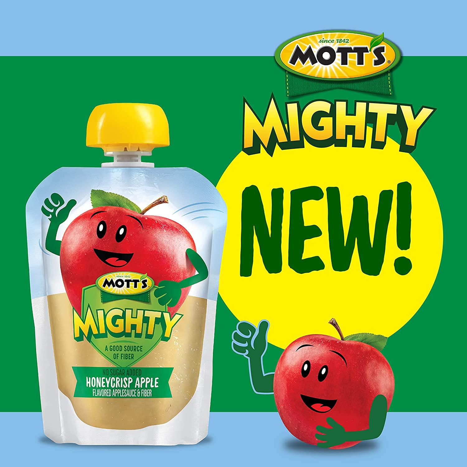 Mott's Mighty Honeycrisp Apple Applesauce,3.2 oz clear pouches (Pack of