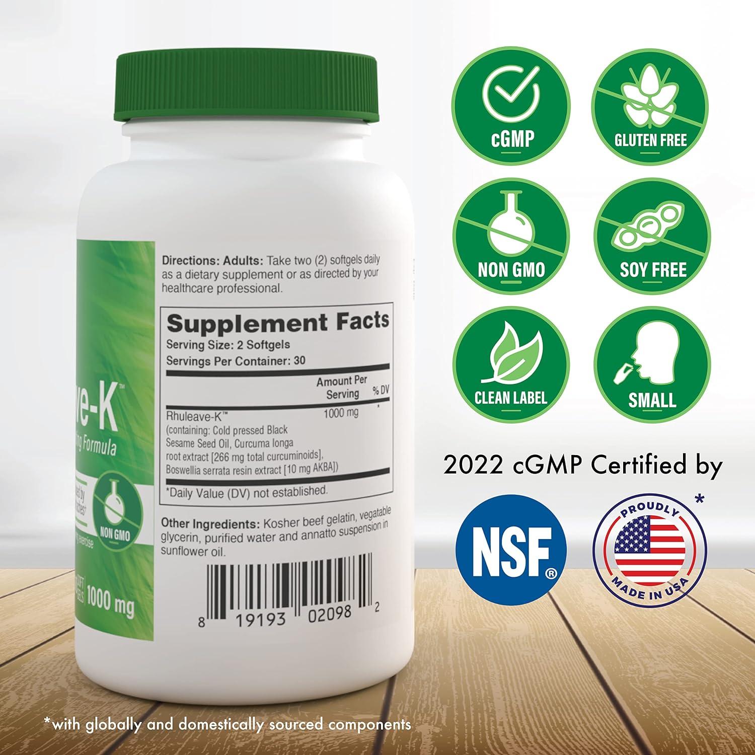 Health Thru Nutrition Rhuleave-K Acute Pain Formula | 1000mg Curcumin ...