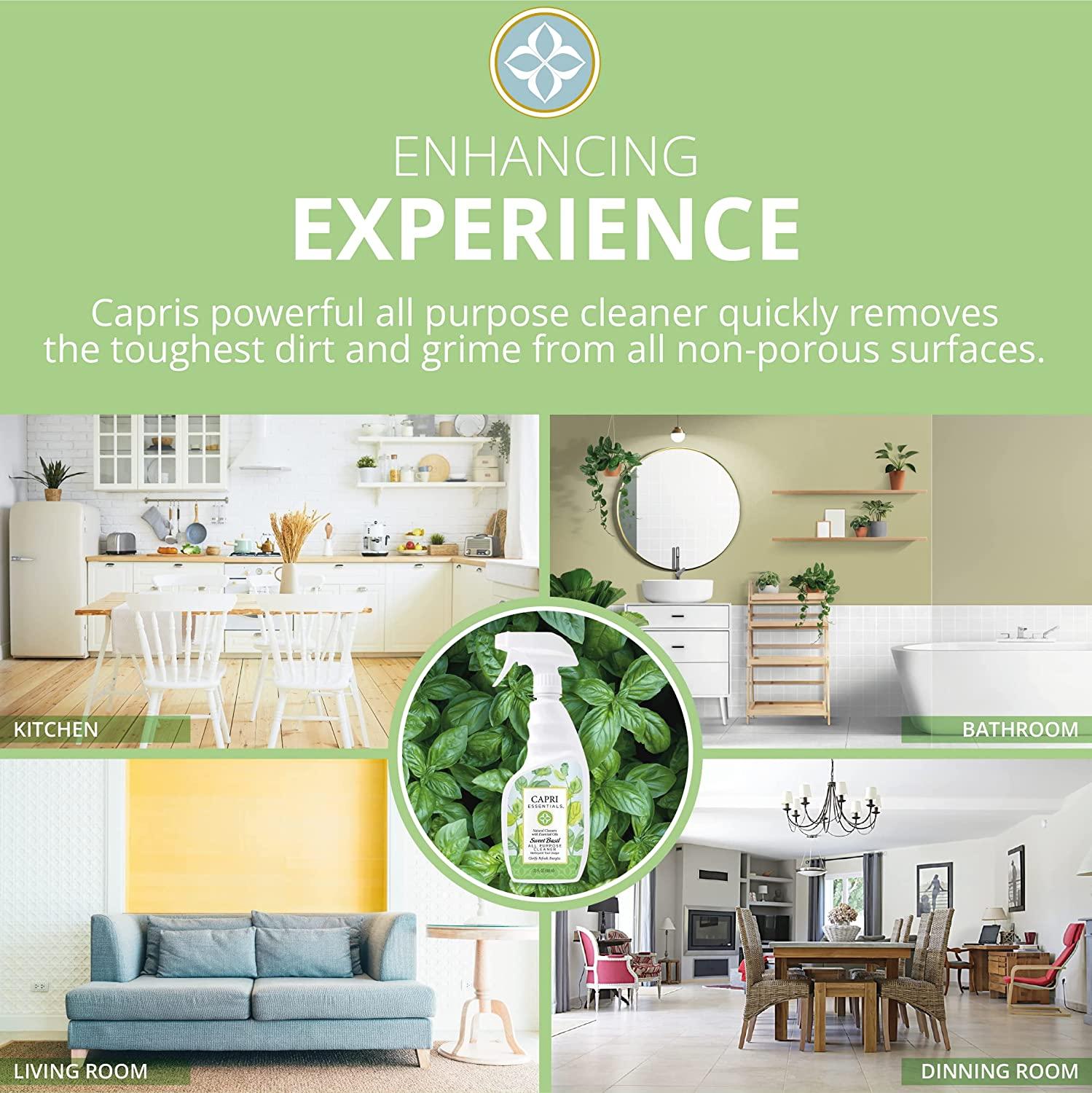 Capri Essentials Sweet Basil All Purpose Cleaner Spray Essential Oils