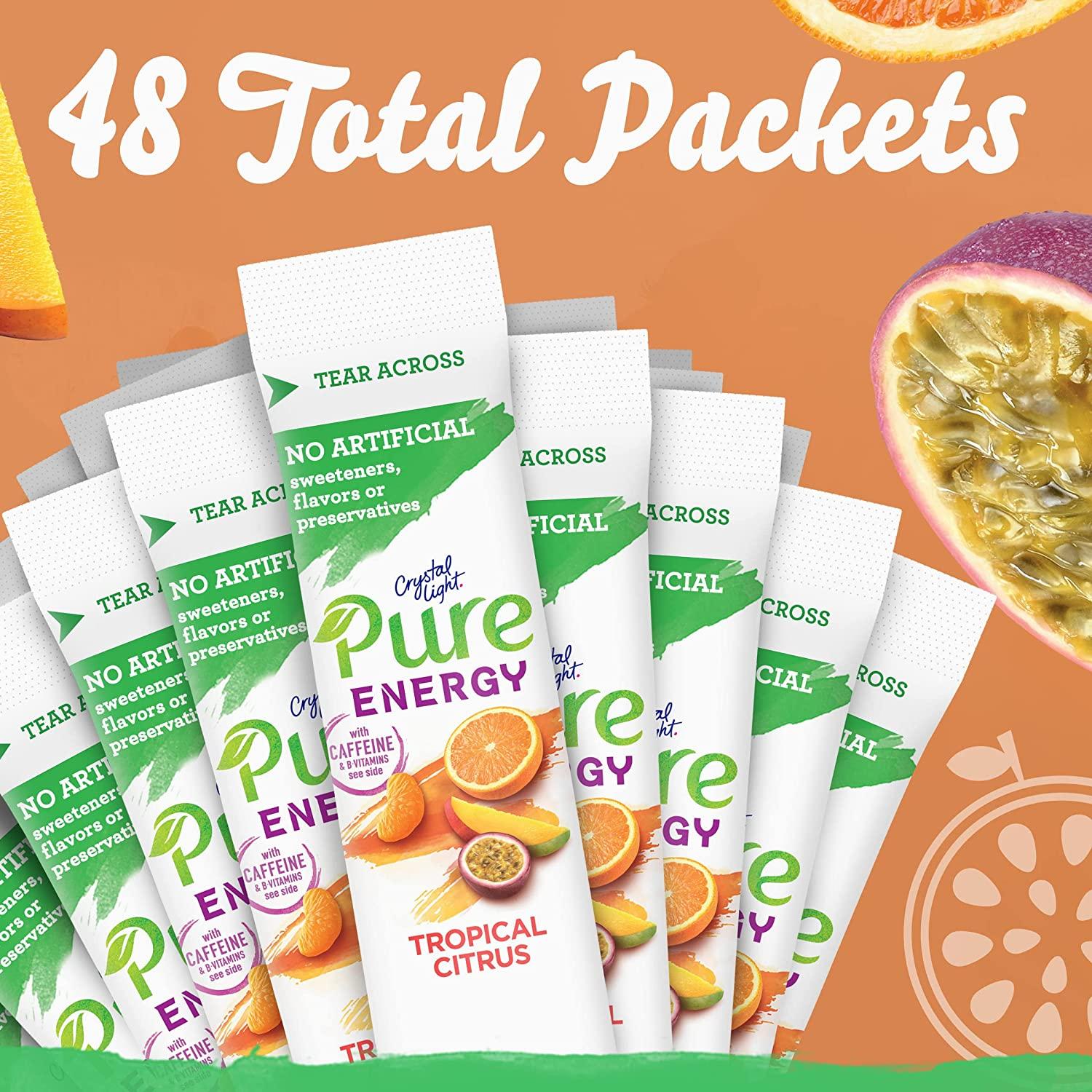 Crystal Light Pure Energy Tropical Citrus Drink Mix 48 ct Pack