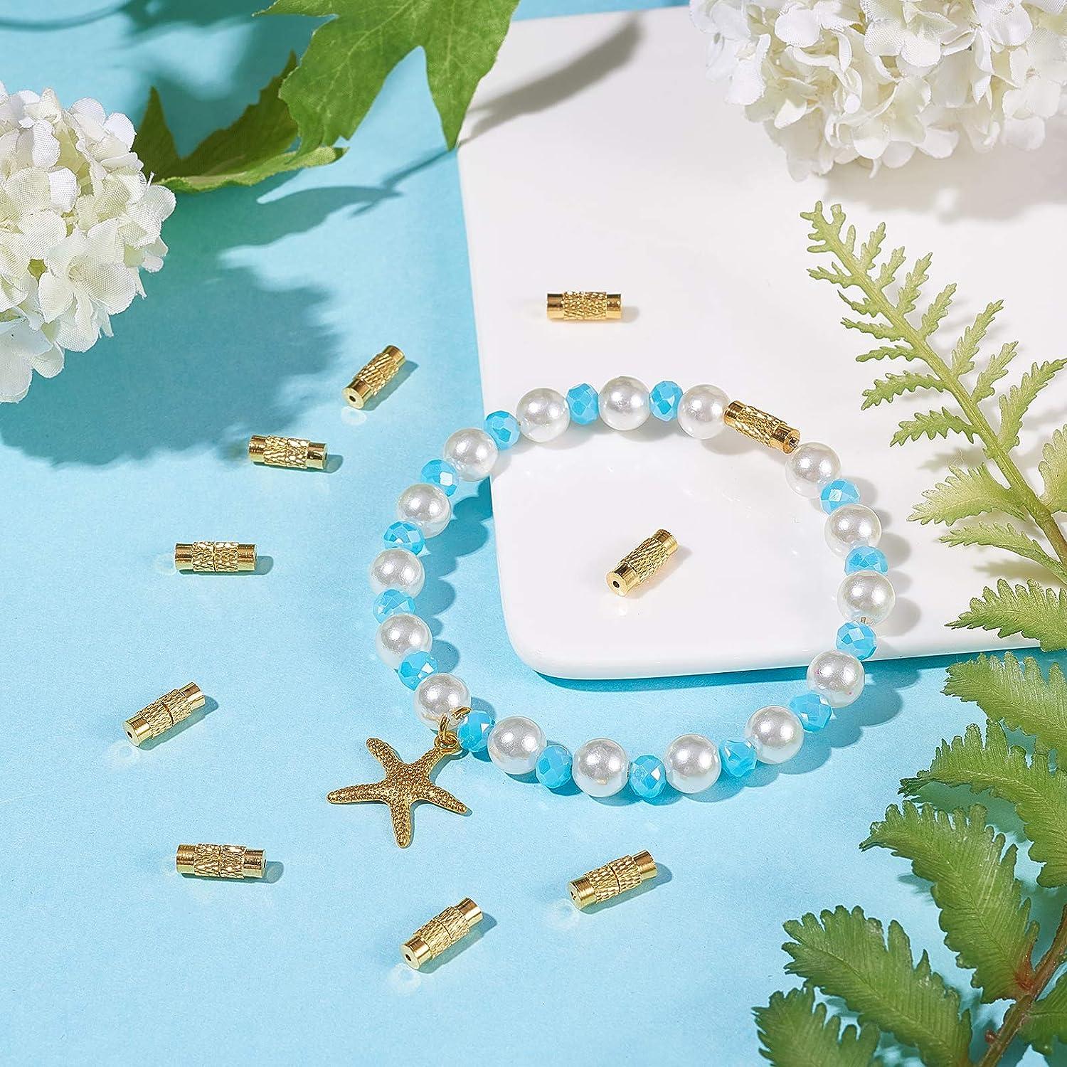 100 Piece Brass Screw Clasps For Jewelry Making - 12mm Cord End Caps With 1mm Hole