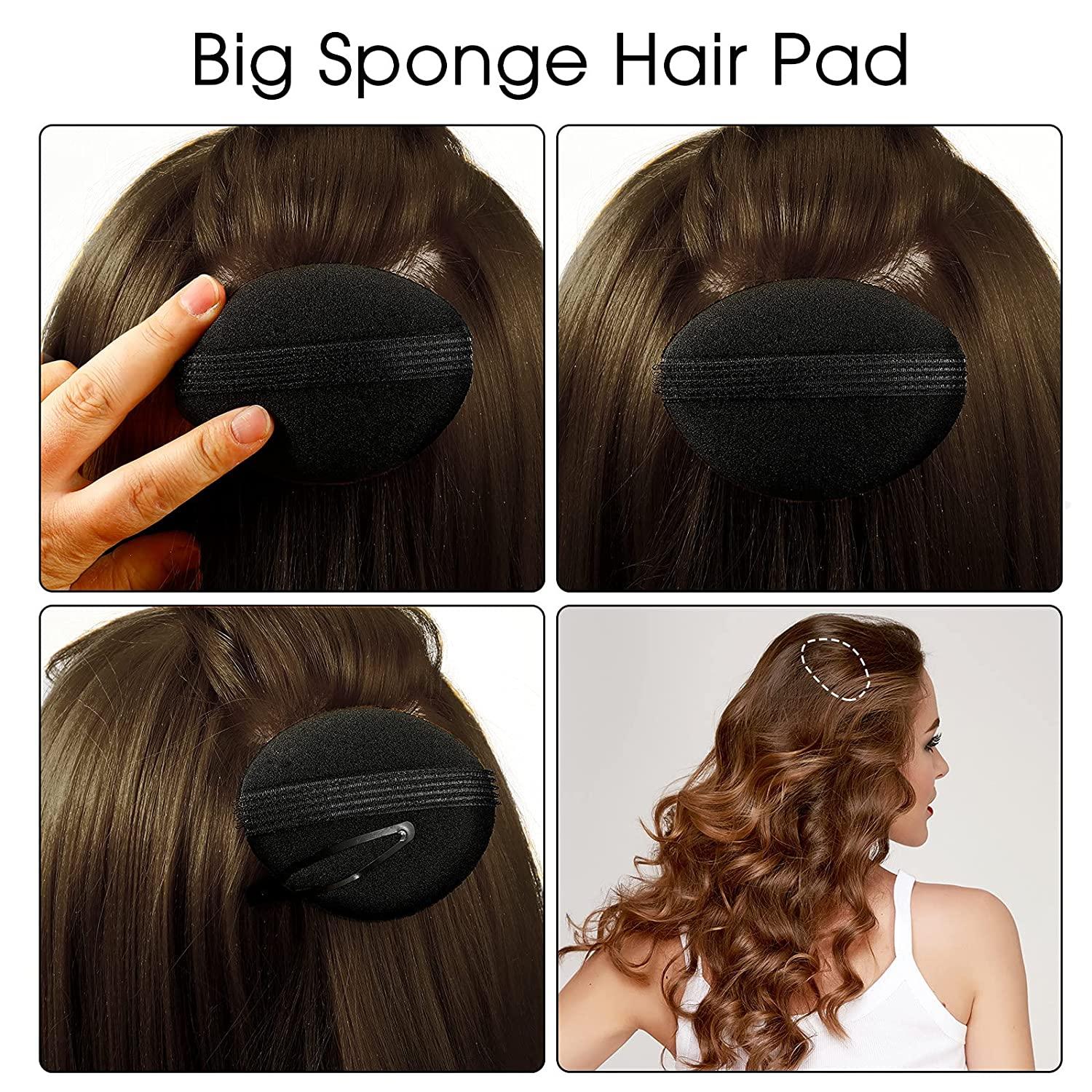 12 Pieces Hair Base Sponge Invisible Hair Clip Comb Bump It Up Volume Tool  False Hair Pads Hair Bump Styling Insert Tool Hair Extensions Accessories  (Black, Coffee, Dark Brown)