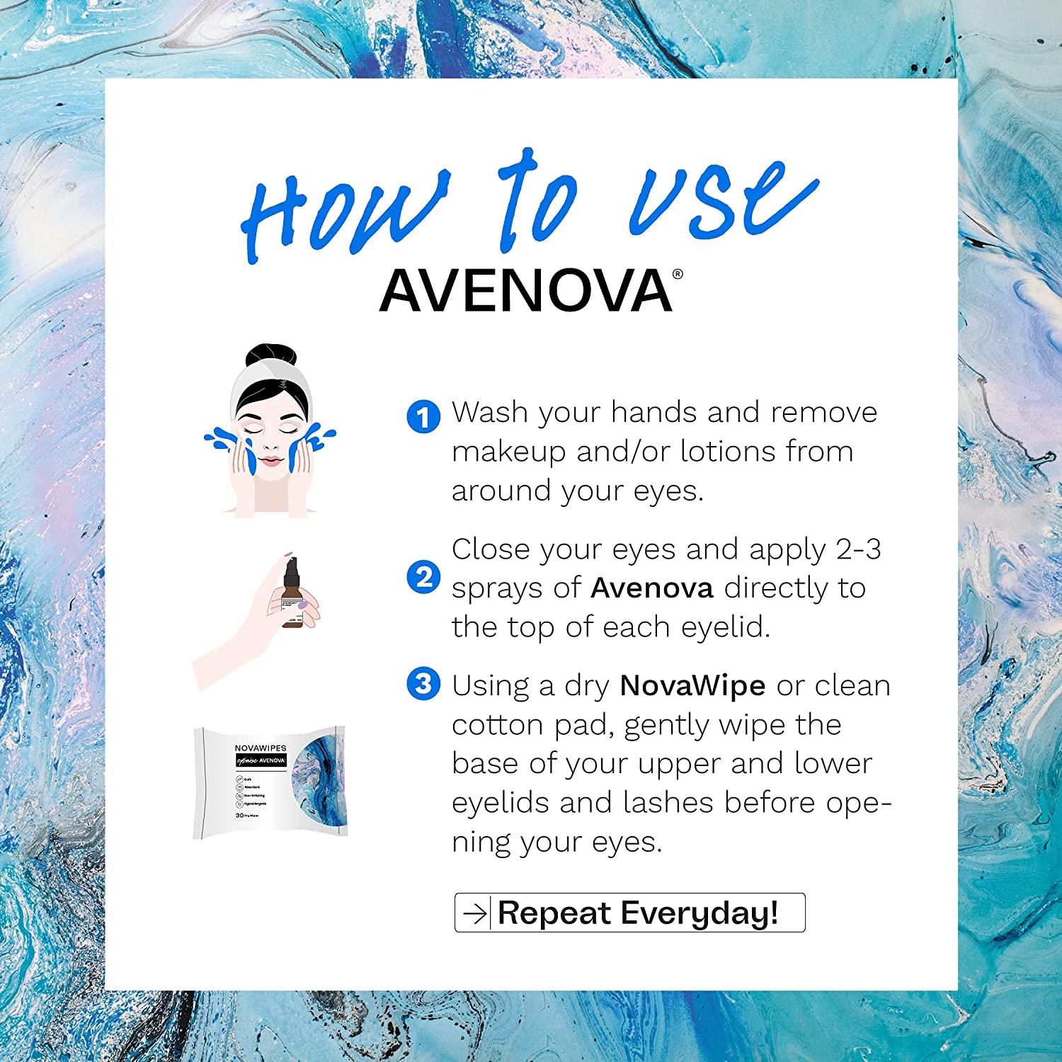 Avenova Eyelid and Eyelash Cleanser Spray 3 Pack Gentle Everyday