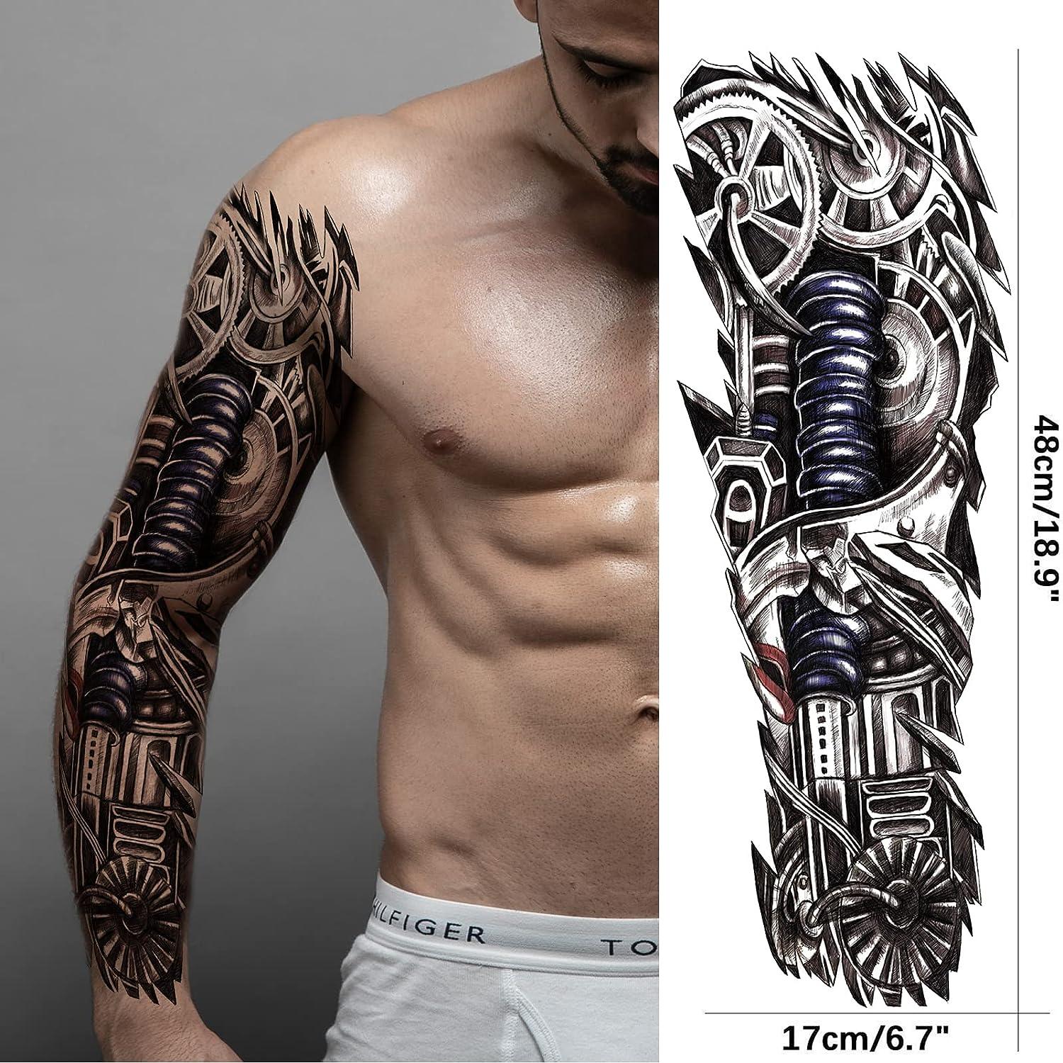Briyhose Totem Fake Tattoo Sleeve for Men and Women - Full Arm Tribal Polynesian Temporary