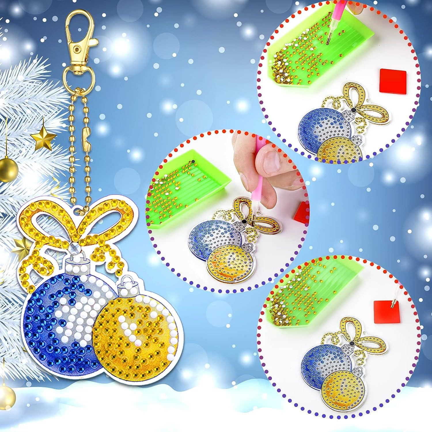 21 Pcs DIY Diamond Key Chain Ornaments 5D Key Ring Rhinestone Pendant  Decorative Hanging Ornament Art Kits Diamond Art Christmas Ornaments for  Kids (Cute Style)