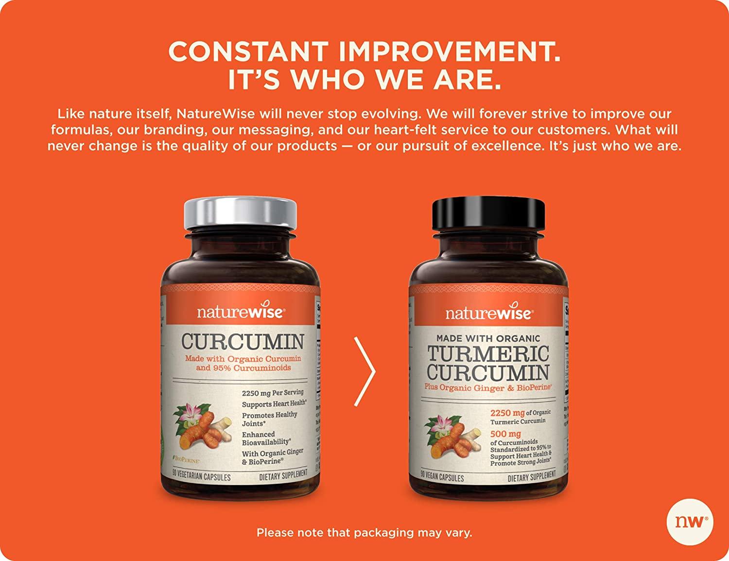 NatureWise Turmeric Curcumin 90 Vegan Capsules