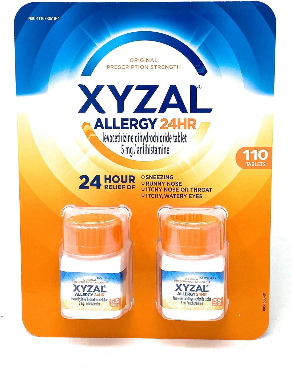 Xyzal Allergy 24 Hour Antihistamine 5mg 110 Tablets