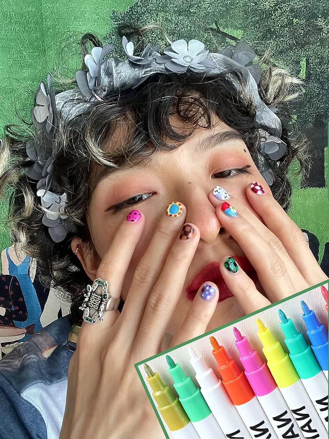 12 Colors Diy Nail Art Pens Water based Ink Maintain Long - Temu Germany