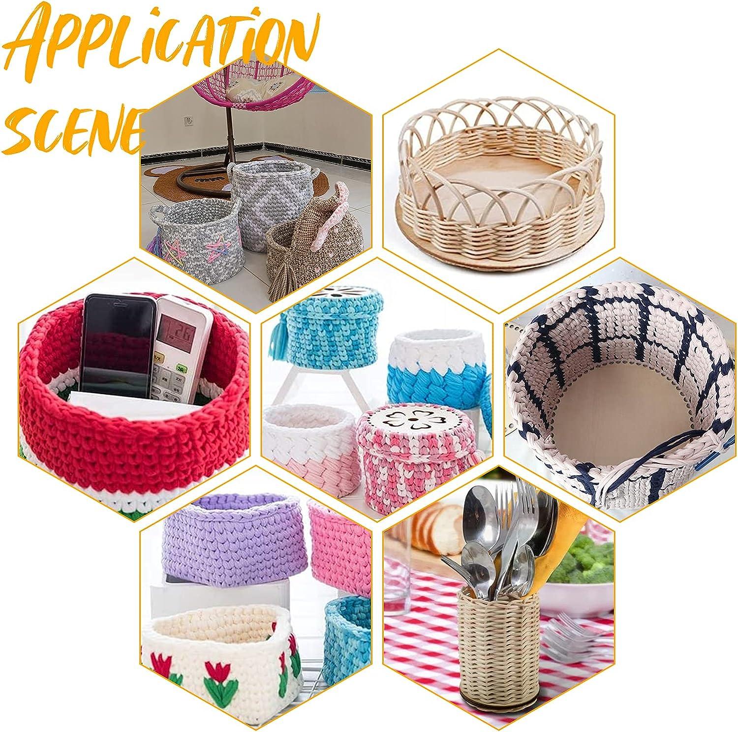 PandaHall Natural Wooden Basket Bottom Set 5 Sizes Round Circle Blank