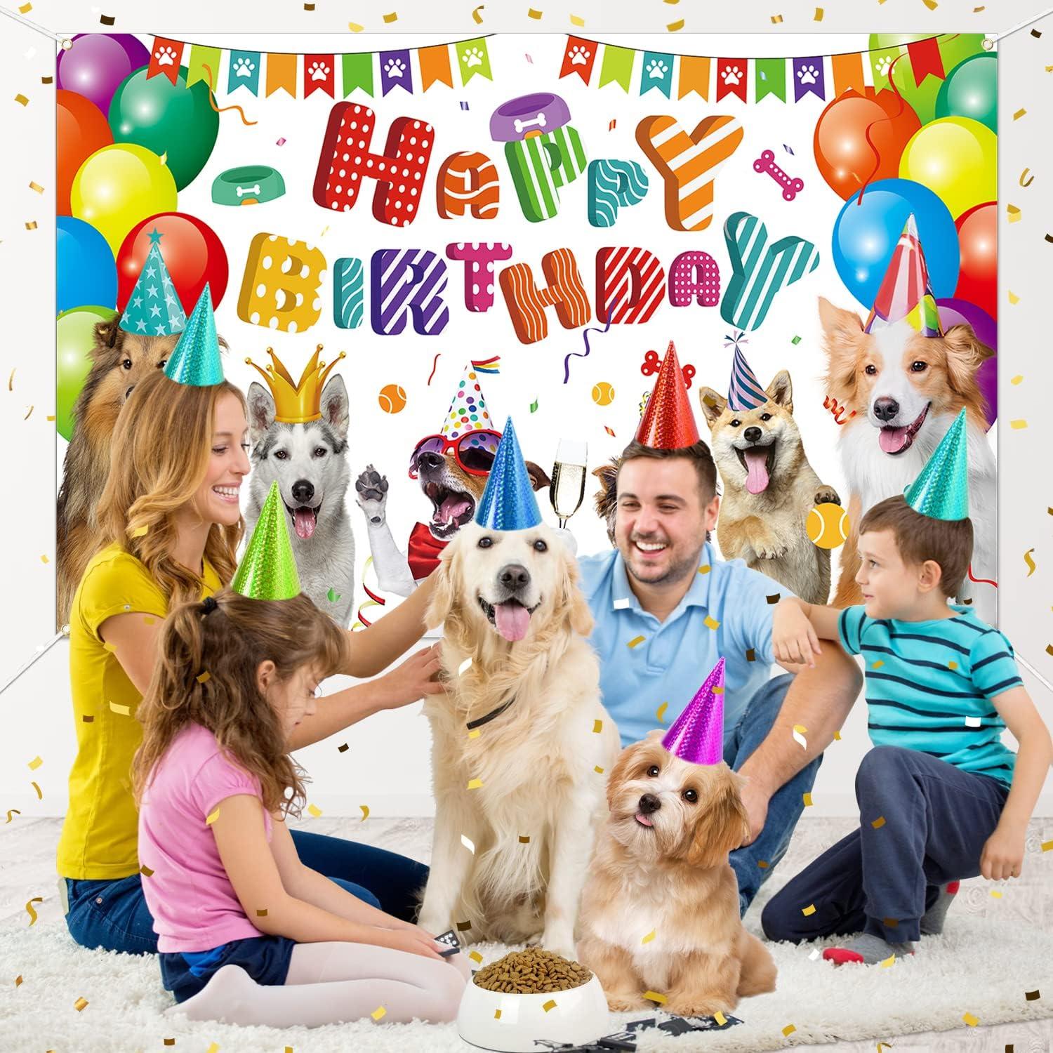 Dog Happy Birthday Backdrop Dog Birthday Party Decorations Puppy