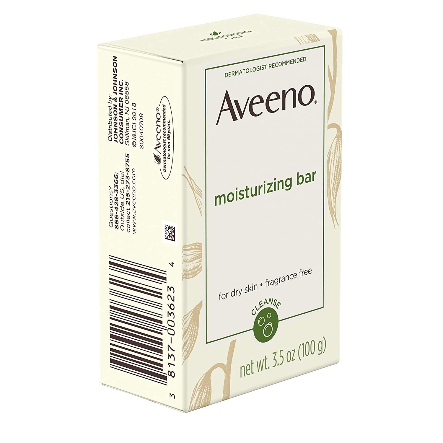 Aveeno Moisturizing Bar With Nourishing Oat Fragrance Free 3.5 oz (100 g)
