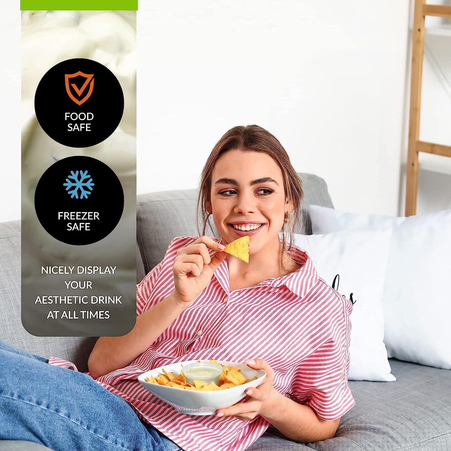 PAMI Portion Control Cups 4oz 100Pack with Lids BPAFree Disposable