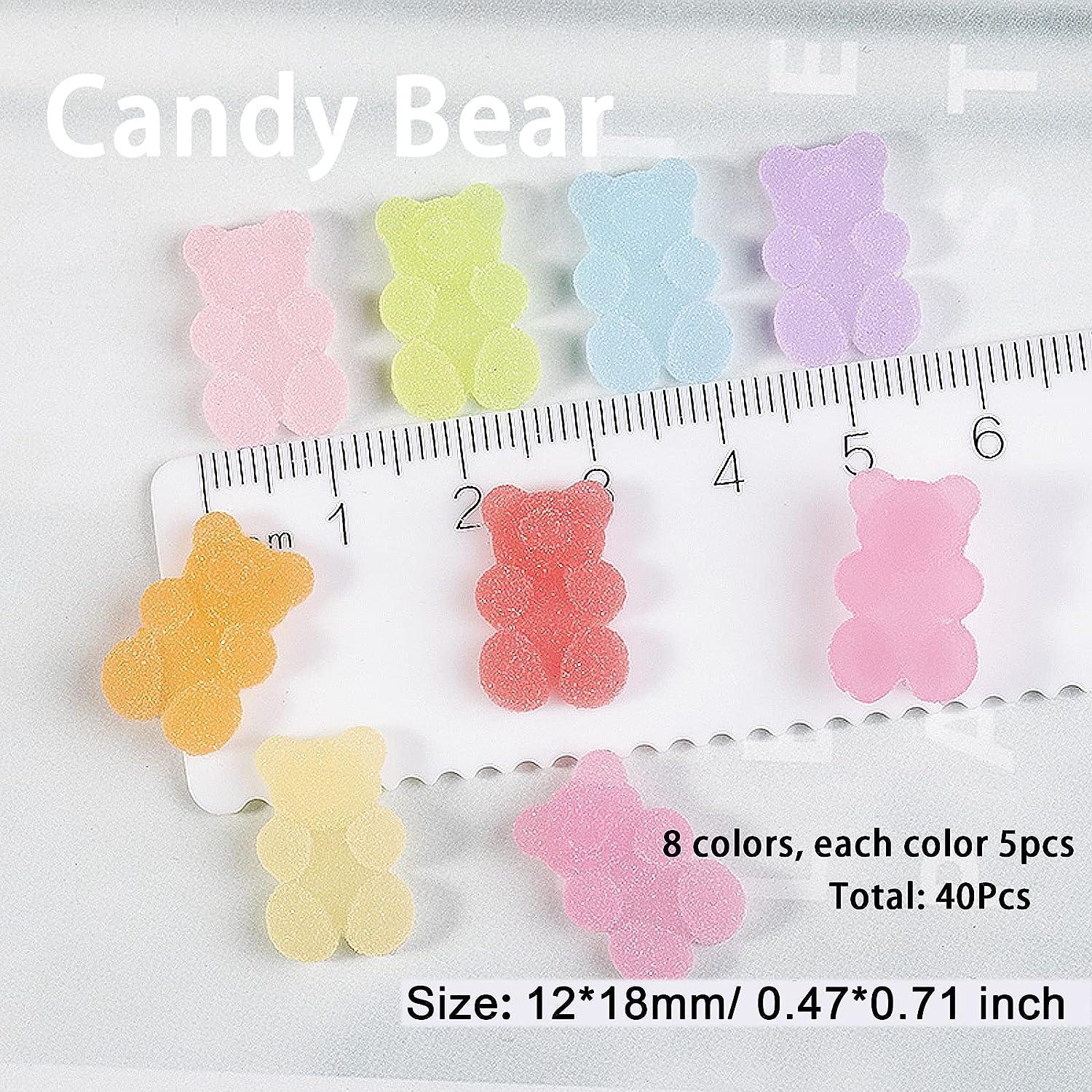Solid Gummy Bear Nail Charms Variety Colors 