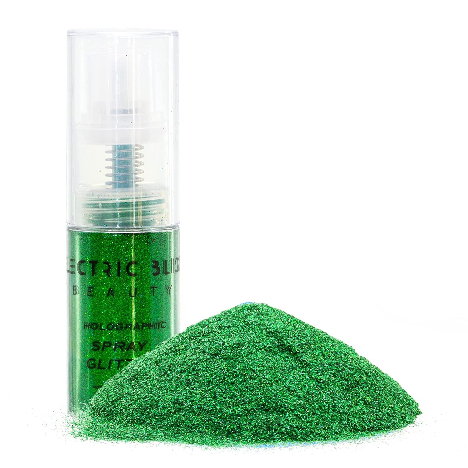 Green - 30 Grams Loose Glitter Spray - Holographic Glitter Spray - Cosmetic  Grade - Makeup Face Body Nail Festival Rave Beauty Craft (Green)