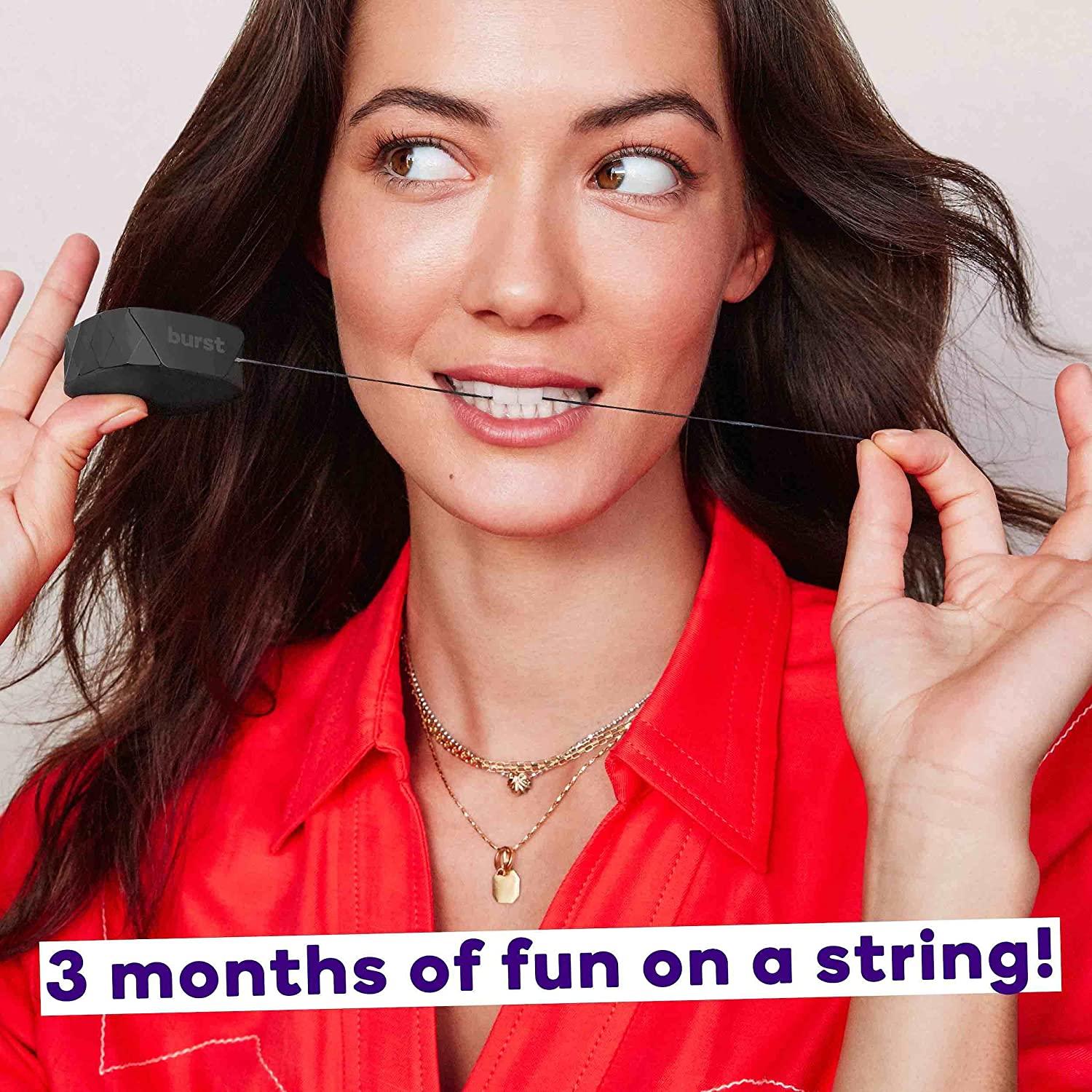 BURST Refillable Dental Floss Set with Juniper Berry Aroma, Vegan