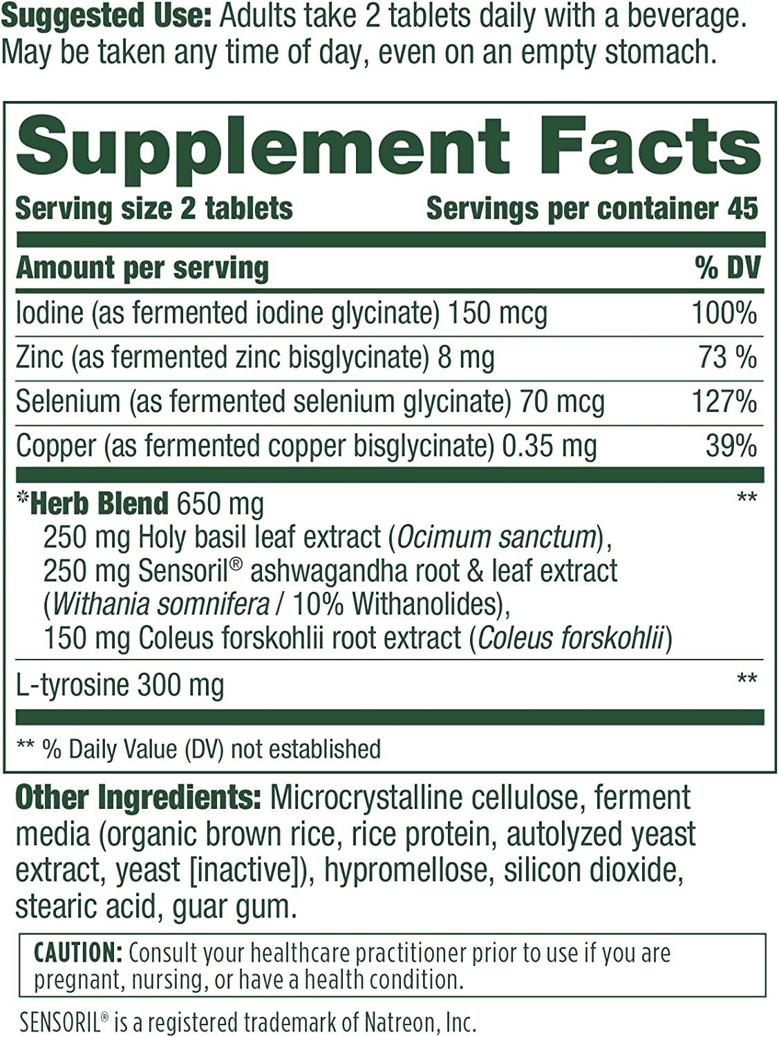 MegaFood Thyroid Strength Mineral Supplement for Thyroid Support with