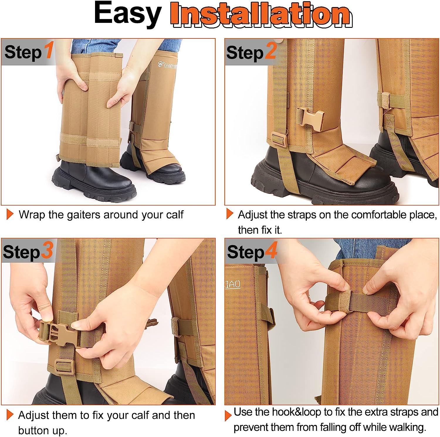 Snake Gaiters Waterdicht, Snake Guards, Snake Bite Protection voor onderbenen, Snake Proof Leg Gaiters voor mannen en vrouwen, verstelbare maat voor jagen, wandelen en werken op de boerderij, 1 paar
