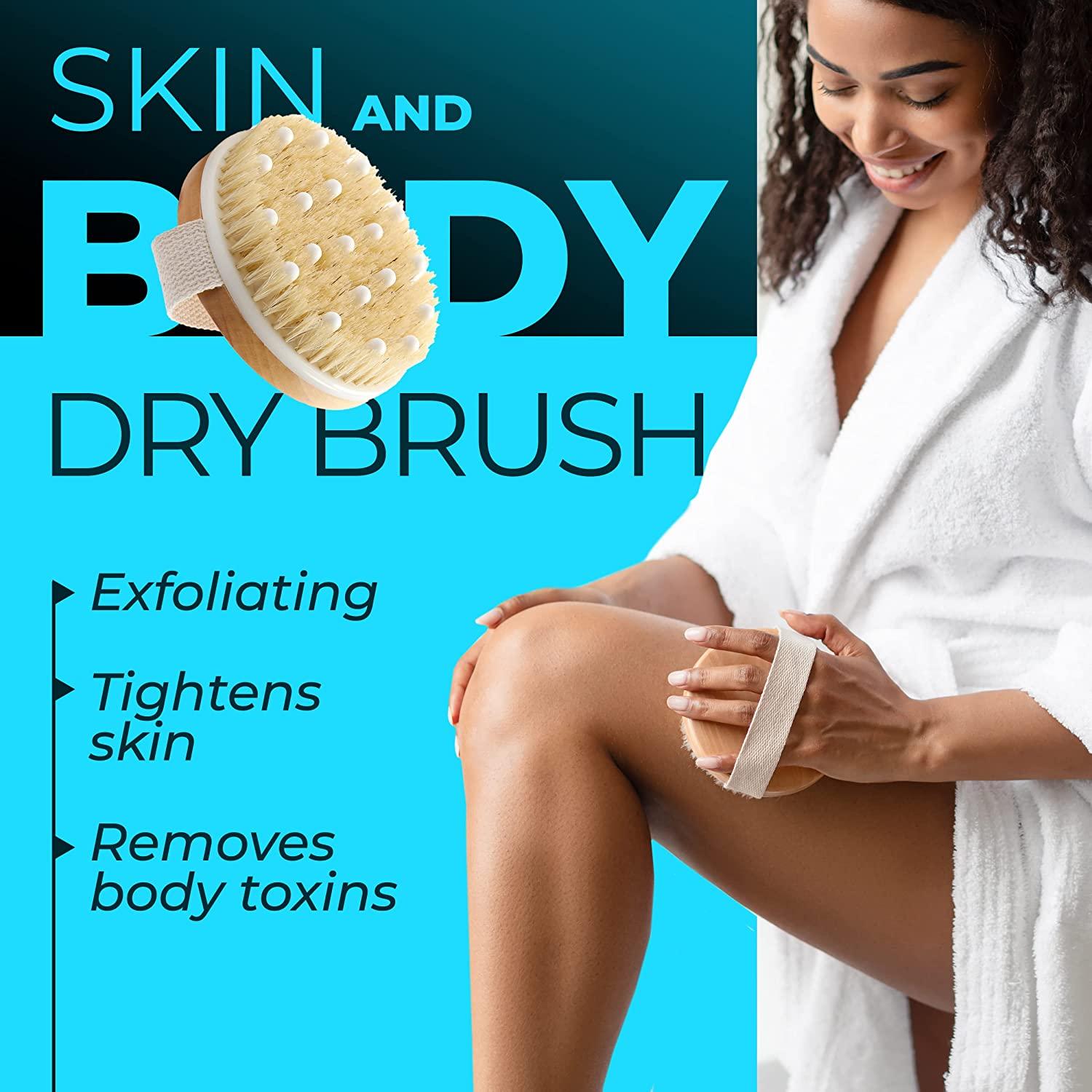 Dry Body Brush (1 Pack) Reduce Cellulite, Dry Brush for Cellulite and