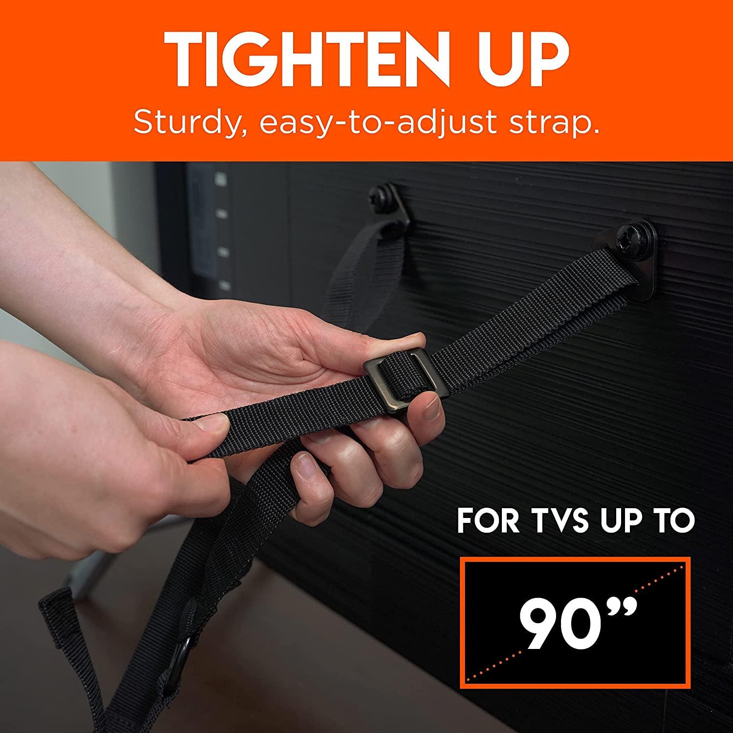 ECHOGEAR TV Safety Straps Anchor TVs Up to 90" to Furniture Or The