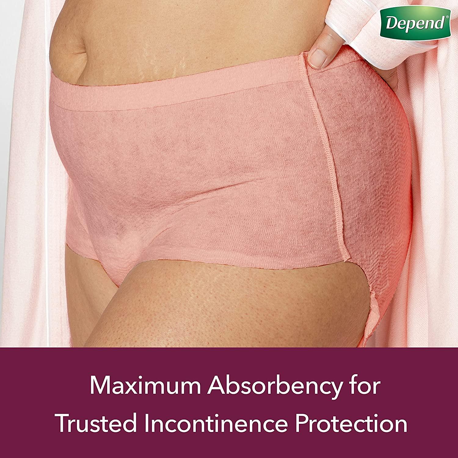 Depend Silhouette Adult Incontinence Underwear for Women, Maximum  Absorbency, Large/Extra-Large, Pink & Black, 12 Count : : Health &  Personal Care
