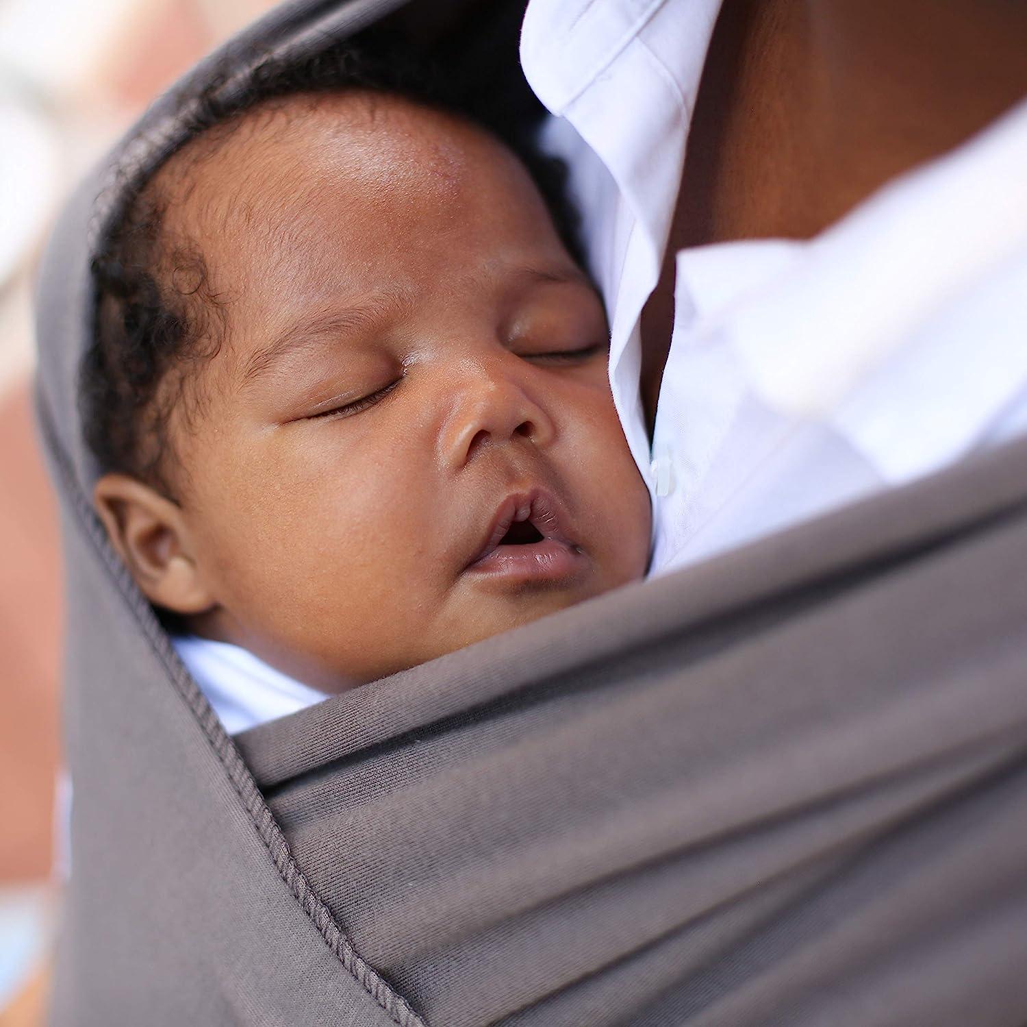 Sleepy Wrap Baby Carrier Newborn to Toddler - Hands-Free Baby Carrier Wrap  - Stretchy Baby Wrap - Ergonomic Baby Wraps Carrier - Lightweight Baby  Carrier Sling - Baby Body Carrier 7-35 lbs (Dark Gray) Dark Grey