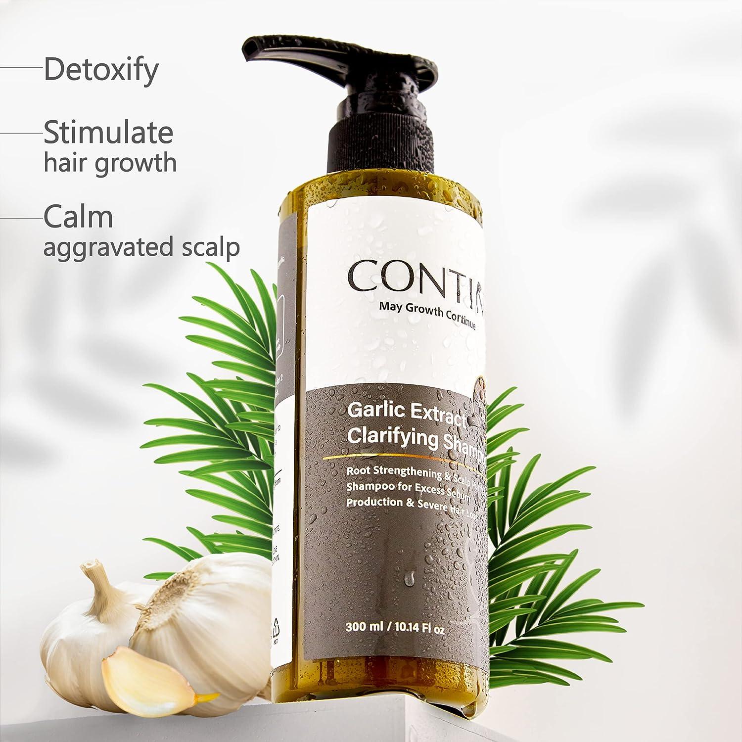CONTIN Garlic Shampoo Natural Scalp Treatment for Oily Sensitive Hair