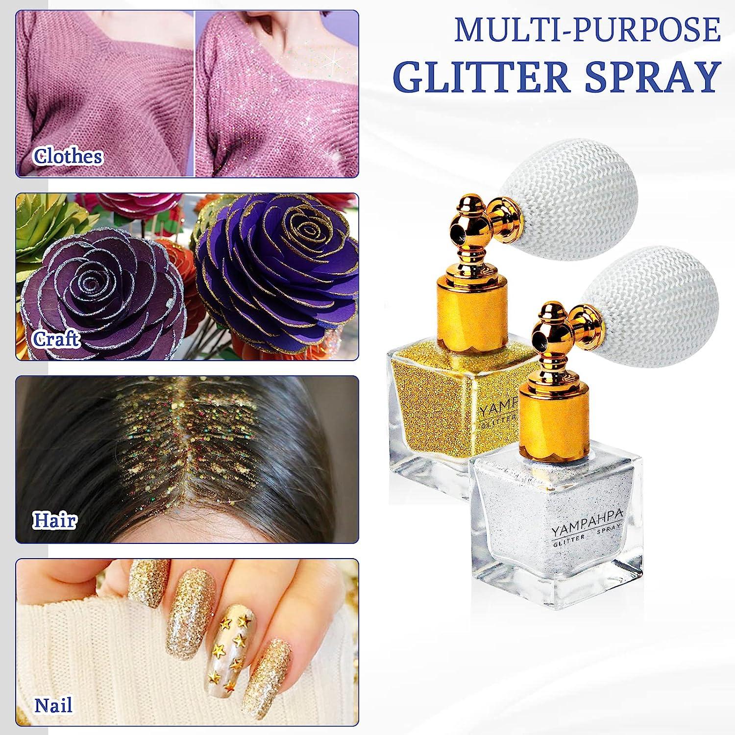 Gold Body Glitter Spray, Silver Glitter Spray for Hair and Body, Extra